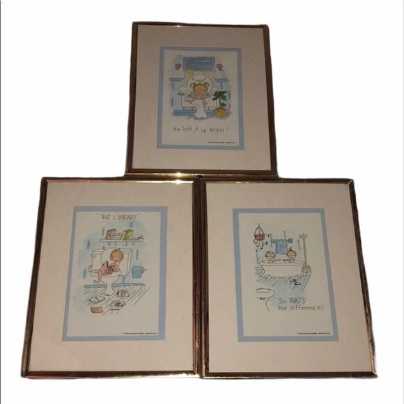 3 very cute bathroom cartoon wall decore - Picture 1 of 4